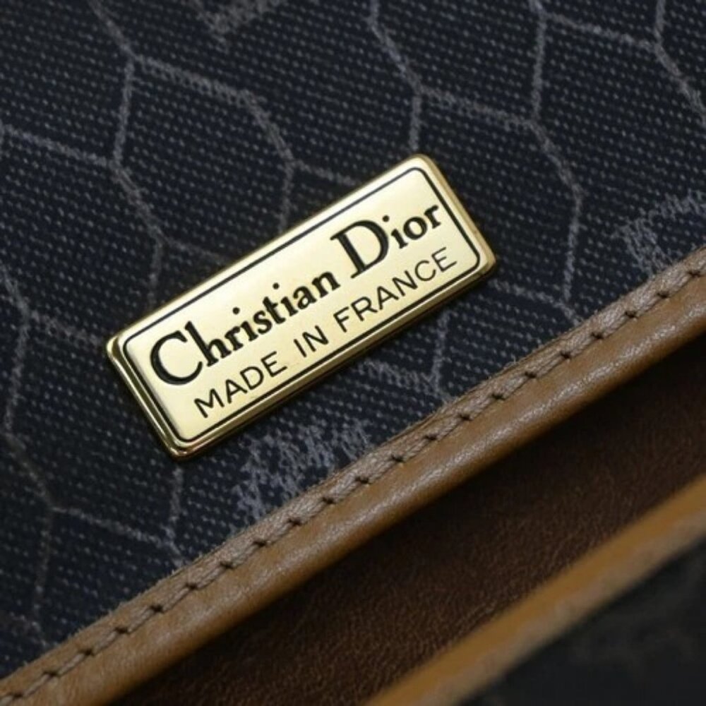 CHRISTIAN DIOR Honeycomb Chain Shoulder Bag PVC Leather Brown Gray GHW 39EG208 - Picture 14 of 14